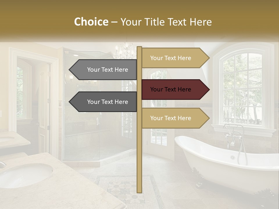 A Bath Room With A Tub A Sink And A Window PowerPoint Template