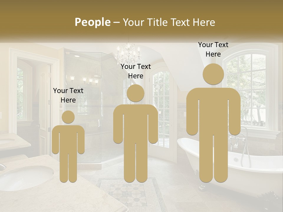 A Bath Room With A Tub A Sink And A Window PowerPoint Template