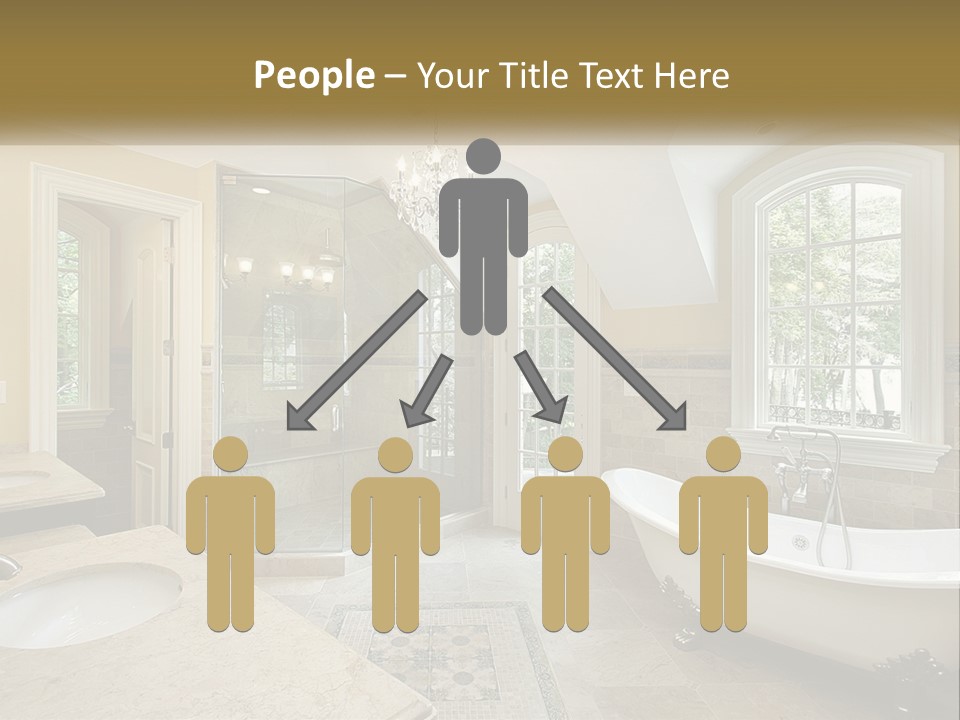 A Bath Room With A Tub A Sink And A Window PowerPoint Template