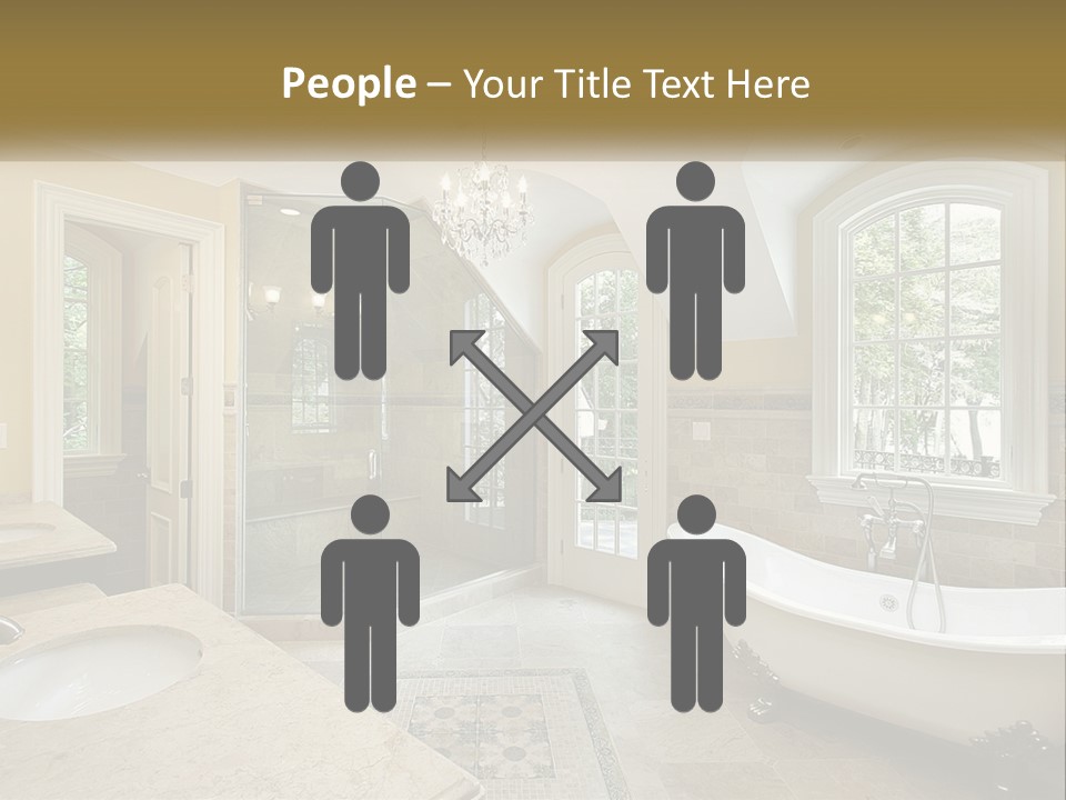 A Bath Room With A Tub A Sink And A Window PowerPoint Template