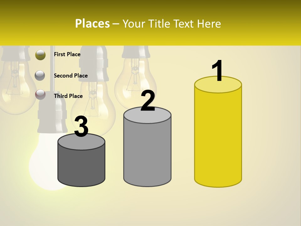 A Group Of Light Bulbs Hanging From A Ceiling PowerPoint Template