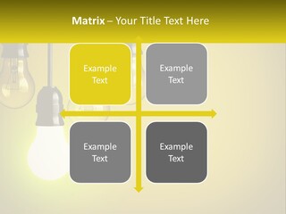 A Group Of Light Bulbs Hanging From A Ceiling PowerPoint Template
