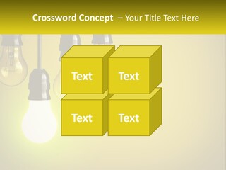 A Group Of Light Bulbs Hanging From A Ceiling PowerPoint Template