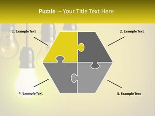 A Group Of Light Bulbs Hanging From A Ceiling PowerPoint Template