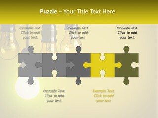 A Group Of Light Bulbs Hanging From A Ceiling PowerPoint Template