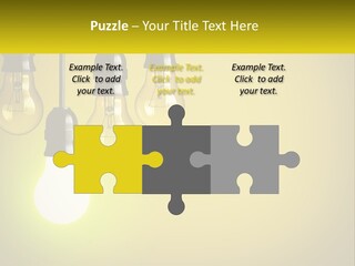 A Group Of Light Bulbs Hanging From A Ceiling PowerPoint Template