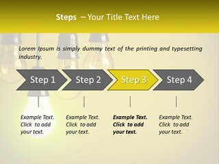 A Group Of Light Bulbs Hanging From A Ceiling PowerPoint Template