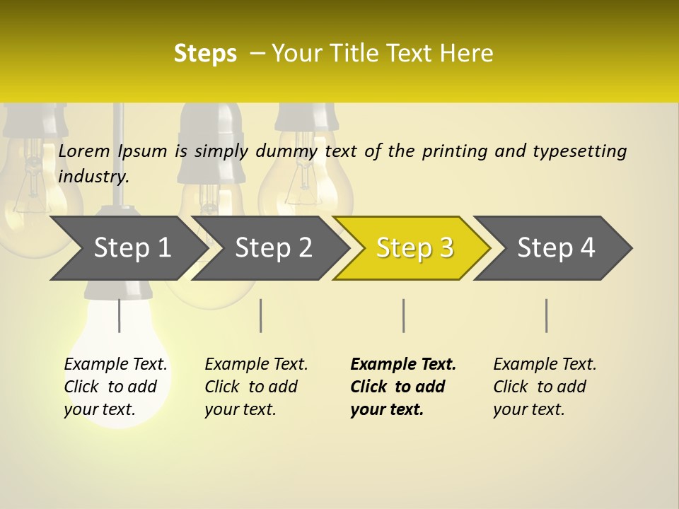 A Group Of Light Bulbs Hanging From A Ceiling PowerPoint Template