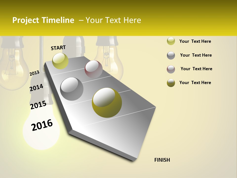 A Group Of Light Bulbs Hanging From A Ceiling PowerPoint Template