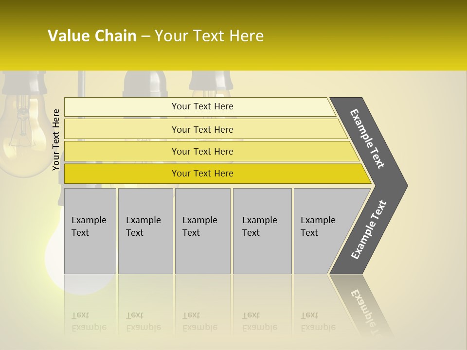 A Group Of Light Bulbs Hanging From A Ceiling PowerPoint Template