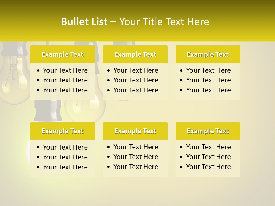 A Group Of Light Bulbs Hanging From A Ceiling PowerPoint Template