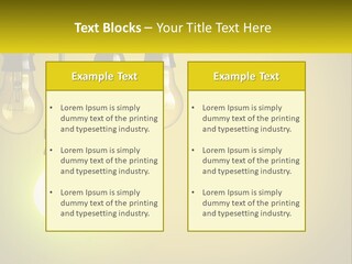 A Group Of Light Bulbs Hanging From A Ceiling PowerPoint Template