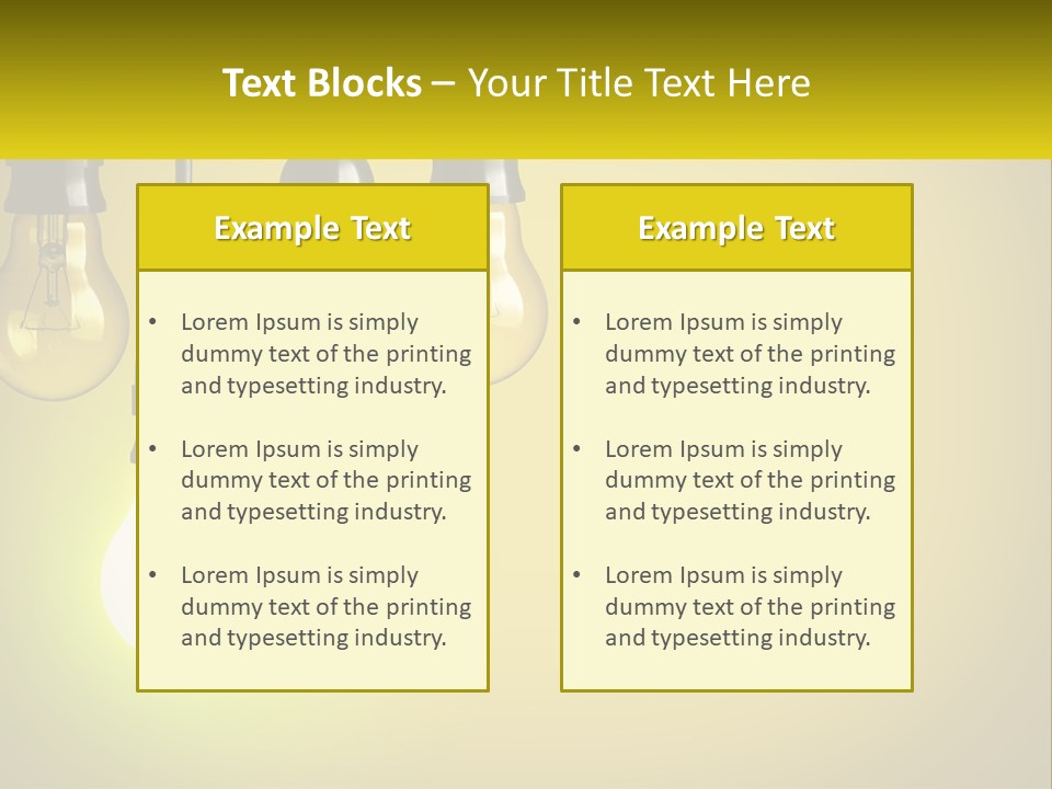 A Group Of Light Bulbs Hanging From A Ceiling PowerPoint Template