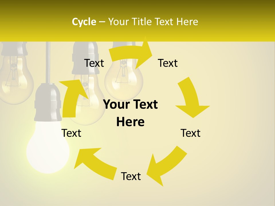 A Group Of Light Bulbs Hanging From A Ceiling PowerPoint Template