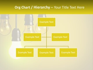 A Group Of Light Bulbs Hanging From A Ceiling PowerPoint Template