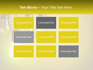 A Group Of Light Bulbs Hanging From A Ceiling PowerPoint Template