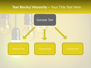 A Group Of Light Bulbs Hanging From A Ceiling PowerPoint Template