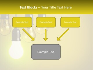 A Group Of Light Bulbs Hanging From A Ceiling PowerPoint Template