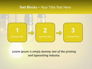 A Group Of Light Bulbs Hanging From A Ceiling PowerPoint Template
