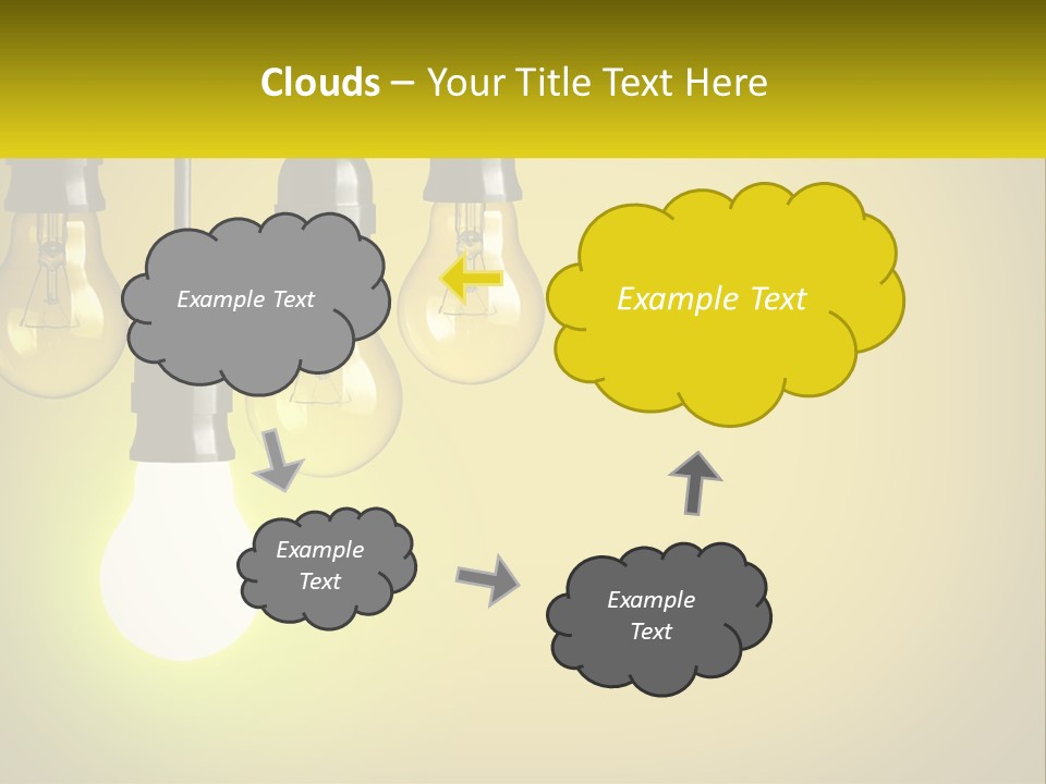 A Group Of Light Bulbs Hanging From A Ceiling PowerPoint Template