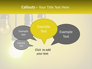 A Group Of Light Bulbs Hanging From A Ceiling PowerPoint Template