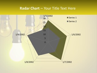 A Group Of Light Bulbs Hanging From A Ceiling PowerPoint Template