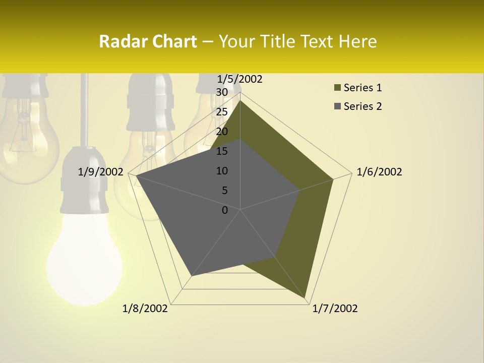 A Group Of Light Bulbs Hanging From A Ceiling PowerPoint Template