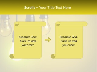 A Group Of Light Bulbs Hanging From A Ceiling PowerPoint Template