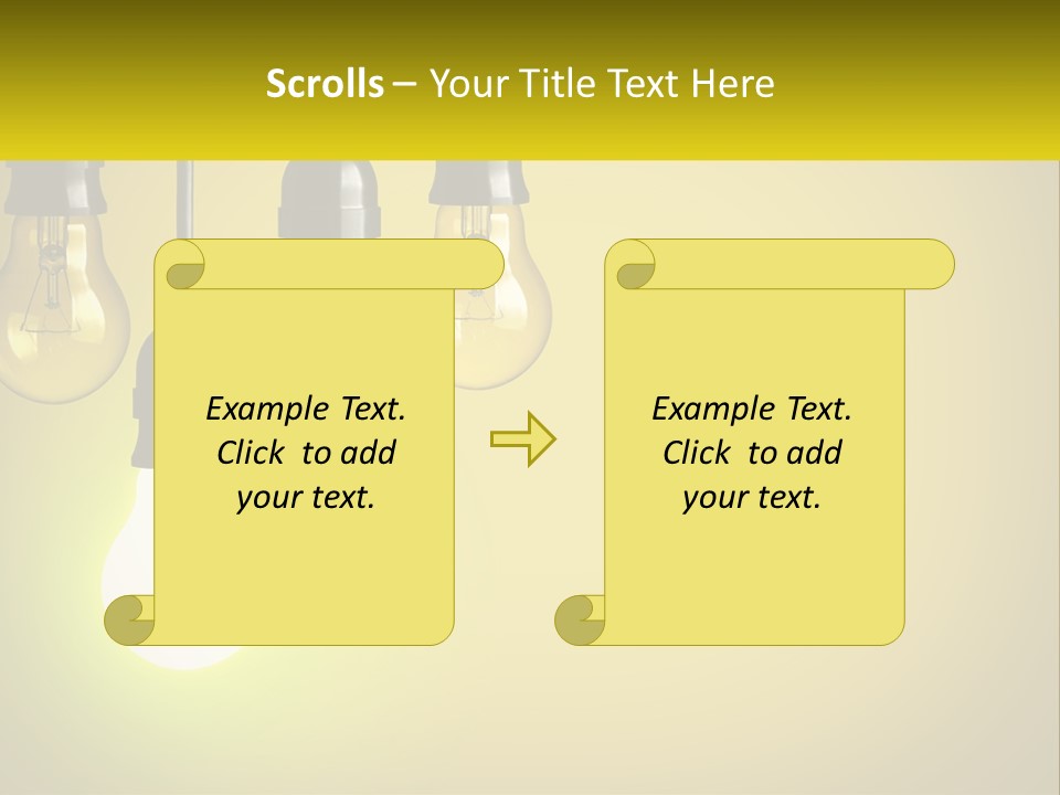 A Group Of Light Bulbs Hanging From A Ceiling PowerPoint Template