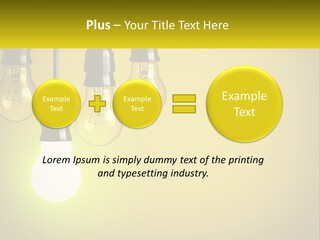 A Group Of Light Bulbs Hanging From A Ceiling PowerPoint Template