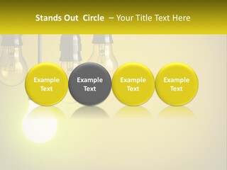 A Group Of Light Bulbs Hanging From A Ceiling PowerPoint Template