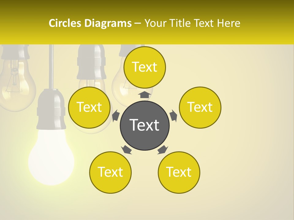A Group Of Light Bulbs Hanging From A Ceiling PowerPoint Template