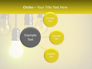 A Group Of Light Bulbs Hanging From A Ceiling PowerPoint Template