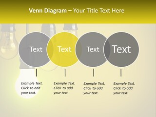 A Group Of Light Bulbs Hanging From A Ceiling PowerPoint Template