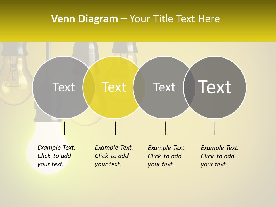 A Group Of Light Bulbs Hanging From A Ceiling PowerPoint Template