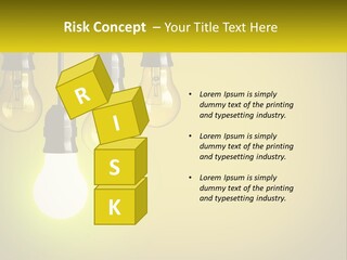 A Group Of Light Bulbs Hanging From A Ceiling PowerPoint Template