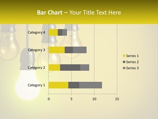 A Group Of Light Bulbs Hanging From A Ceiling PowerPoint Template