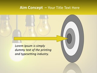 A Group Of Light Bulbs Hanging From A Ceiling PowerPoint Template