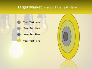 A Group Of Light Bulbs Hanging From A Ceiling PowerPoint Template