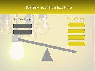 A Group Of Light Bulbs Hanging From A Ceiling PowerPoint Template
