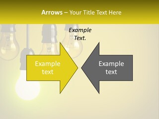 A Group Of Light Bulbs Hanging From A Ceiling PowerPoint Template
