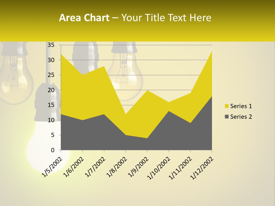 A Group Of Light Bulbs Hanging From A Ceiling PowerPoint Template