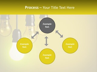 A Group Of Light Bulbs Hanging From A Ceiling PowerPoint Template