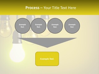 A Group Of Light Bulbs Hanging From A Ceiling PowerPoint Template