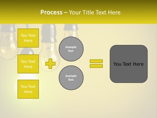 A Group Of Light Bulbs Hanging From A Ceiling PowerPoint Template