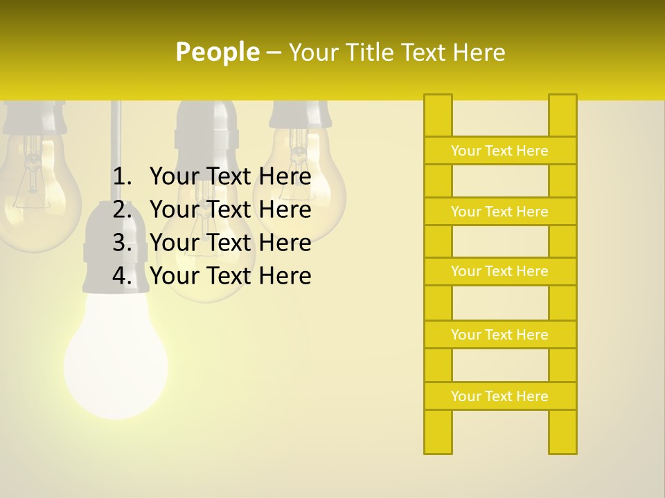 A Group Of Light Bulbs Hanging From A Ceiling PowerPoint Template