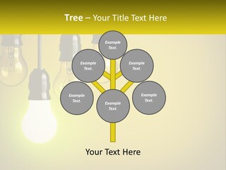 A Group Of Light Bulbs Hanging From A Ceiling PowerPoint Template