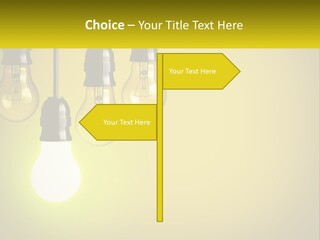 A Group Of Light Bulbs Hanging From A Ceiling PowerPoint Template