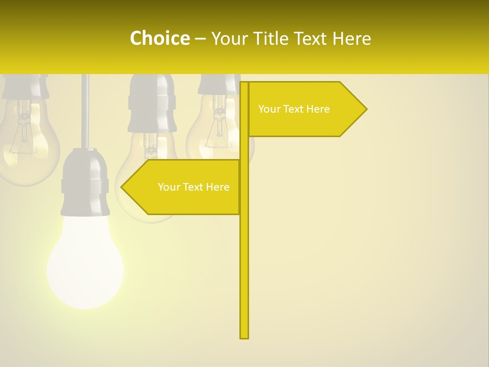 A Group Of Light Bulbs Hanging From A Ceiling PowerPoint Template