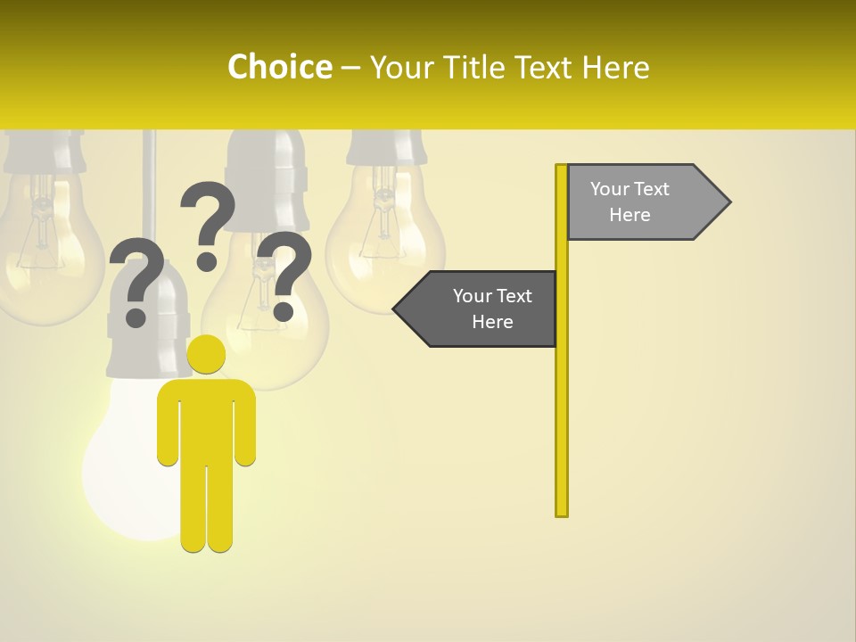 A Group Of Light Bulbs Hanging From A Ceiling PowerPoint Template